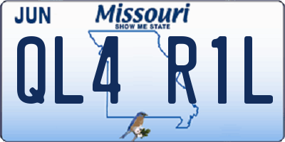 MO license plate QL4R1L