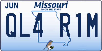 MO license plate QL4R1M