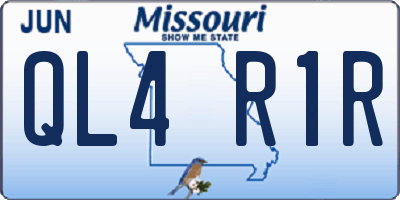 MO license plate QL4R1R