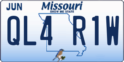MO license plate QL4R1W