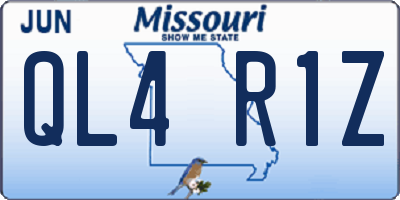 MO license plate QL4R1Z