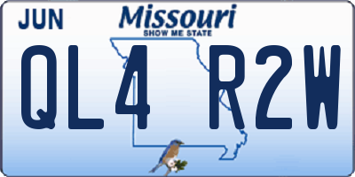 MO license plate QL4R2W