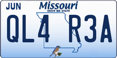 MO license plate QL4R3A