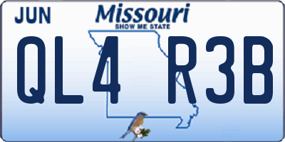 MO license plate QL4R3B