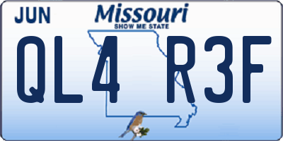MO license plate QL4R3F