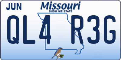 MO license plate QL4R3G
