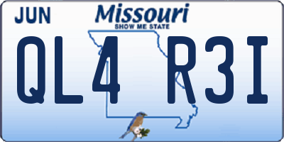 MO license plate QL4R3I