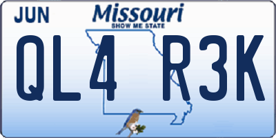 MO license plate QL4R3K