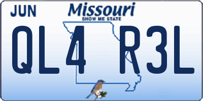 MO license plate QL4R3L