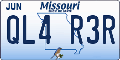 MO license plate QL4R3R
