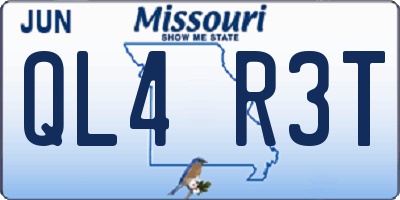 MO license plate QL4R3T