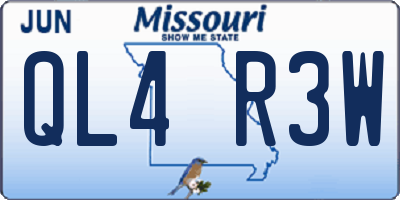 MO license plate QL4R3W