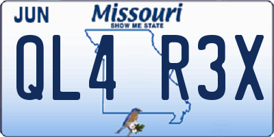 MO license plate QL4R3X