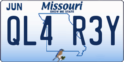 MO license plate QL4R3Y