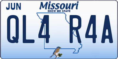 MO license plate QL4R4A