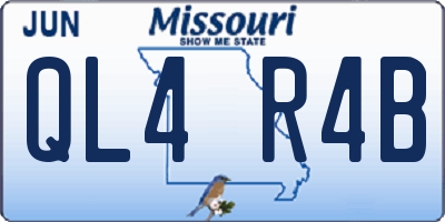 MO license plate QL4R4B