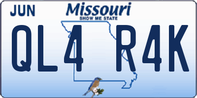 MO license plate QL4R4K