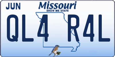MO license plate QL4R4L