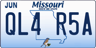 MO license plate QL4R5A