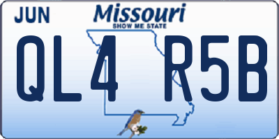 MO license plate QL4R5B