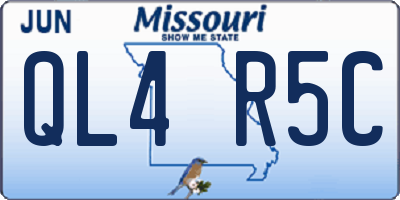 MO license plate QL4R5C