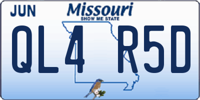 MO license plate QL4R5D