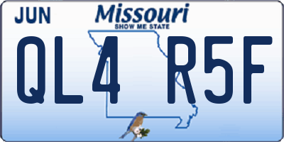 MO license plate QL4R5F