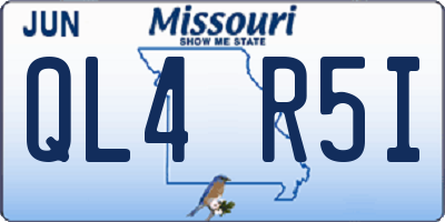 MO license plate QL4R5I