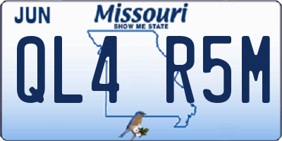 MO license plate QL4R5M