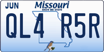 MO license plate QL4R5R