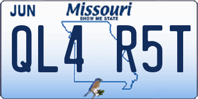 MO license plate QL4R5T