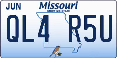 MO license plate QL4R5U