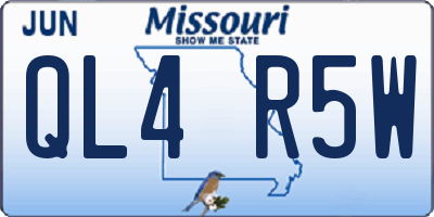 MO license plate QL4R5W