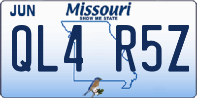 MO license plate QL4R5Z