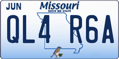 MO license plate QL4R6A