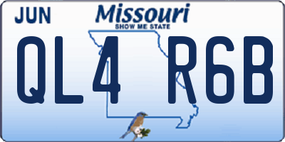 MO license plate QL4R6B