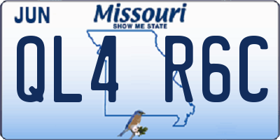 MO license plate QL4R6C