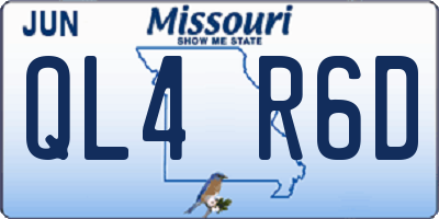 MO license plate QL4R6D
