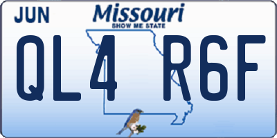 MO license plate QL4R6F