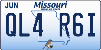 MO license plate QL4R6I