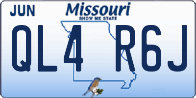 MO license plate QL4R6J