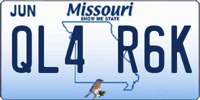 MO license plate QL4R6K
