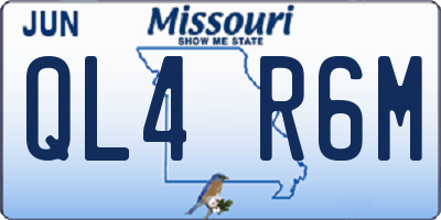 MO license plate QL4R6M