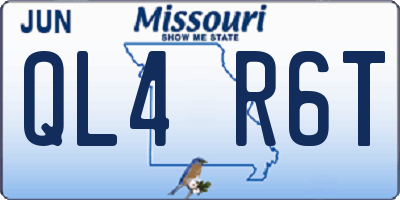 MO license plate QL4R6T