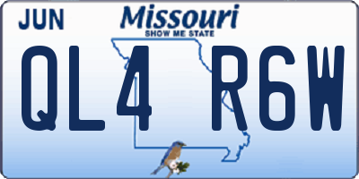 MO license plate QL4R6W
