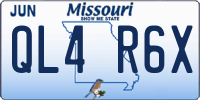 MO license plate QL4R6X