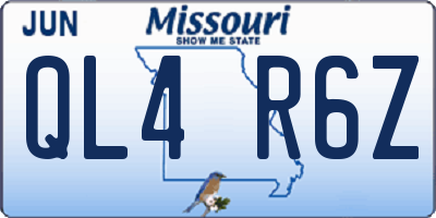 MO license plate QL4R6Z