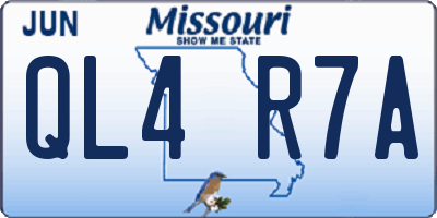 MO license plate QL4R7A