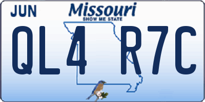 MO license plate QL4R7C