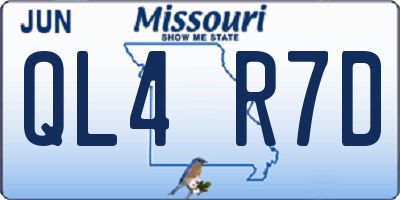 MO license plate QL4R7D